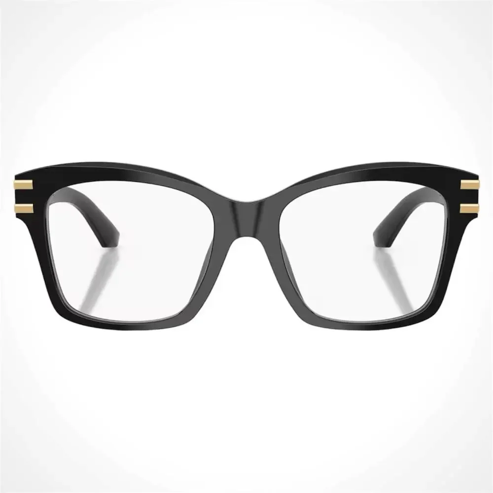 New Dolce & Gabbana Eyeglasses Black Square Gold Metal Logo 54-19 Glasses Frames - Picture 2 of 6